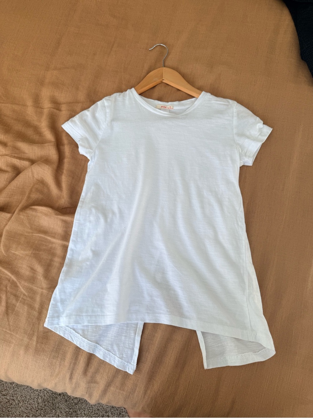 Fox White High-Low Short Sleeve Tee